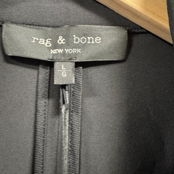 rag & bone Evan Stretch-Twill Black Coat - L - Picture 6 of 8